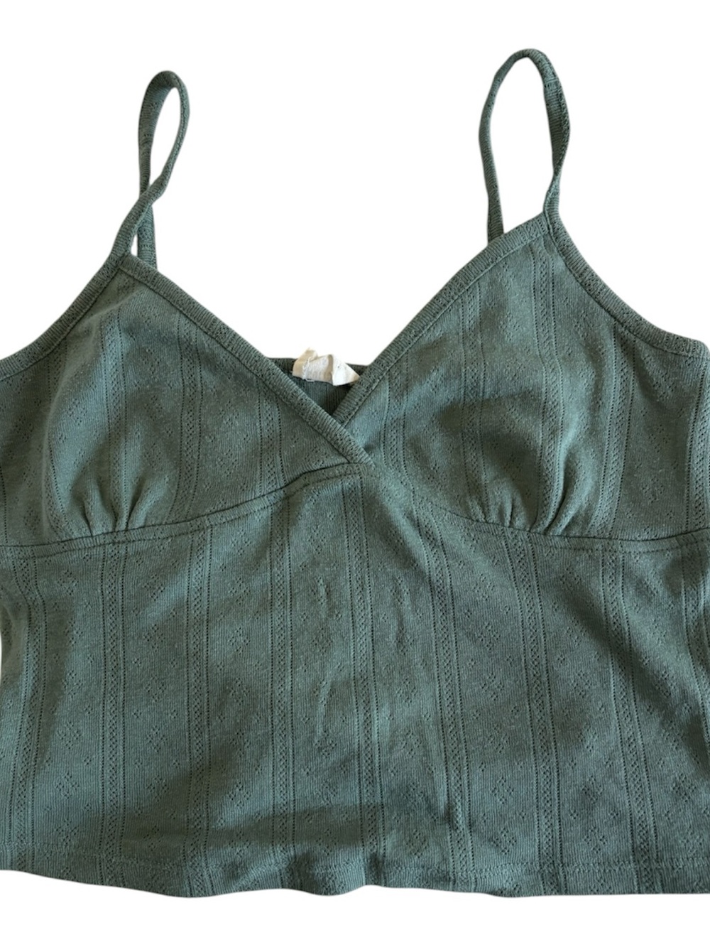Cotton On Olive Green Ribbed Crop Tank